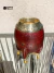 Mate Torpedo de Cuero Croco Rojo con Virola de Alpaca y Base bolitas de bronce + Flejes