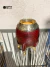 Mate Torpedo de Cuero Croco Rojo con Virola de Alpaca y Base bolitas de bronce + Flejes - comprar online