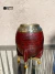 Mate Torpedo de Cuero Croco Rojo con Virola de Alpaca y Base bolitas de bronce + Flejes en internet