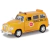 Carrinho Miniatura Chevrolet Suburban 1950 Kinsmart 1/36 Fricção e Metal School Bus Amarelo