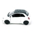 Miniatura Fiat 500e Kinsmart 1:28 Metal e Fricção Branco Teto Preto na internet
