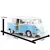 Miniatura Kombi 1962 RMZ 1/32 Metal e Fricção Branca/Azul Bebê