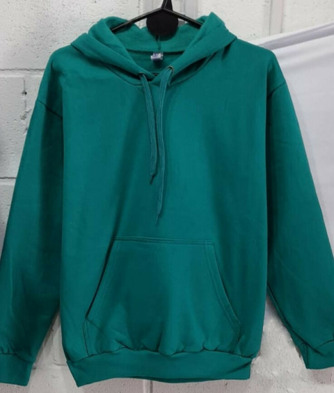 Canguro con capucha, friza algodón VERDE BENETTON. Consultar valor con logo / estampado.