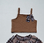 Conjunto Xadrez com Moletinho Caqui Infantil para meninas - comprar online