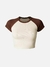 Camisa top color cafe
