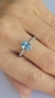 Anel em Ouro Branco com Água-Marinha e Diamantes na internet