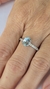 Anel em Ouro Branco com Água-Marinha e Diamantes