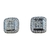 Brinco em Ouro Branco com Diamantes em Formato Quadrado - loja online
