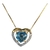 Gargantilha em Ouro Amarelo com Topázio Azul e Diamantes - Tulipas Joias