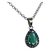 Gargantilha em Ouro Branco com Esmeralda e Diamantes Negros - Tulipas Joias