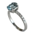 Anel em Ouro Branco com Água-Marinha e Diamantes - comprar online
