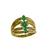 Anel de Ouro Amarelo com 2 Brilhantes e 3 Esmeraldas - comprar online