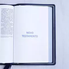 Biblia Sagrada | NVI | Premier Collection | Capa Couro Luxo Azul - loja online