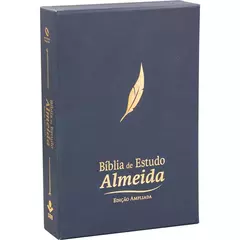 Biblia de Estudo Almeida | NAA | Capa Luxo Azul - Livraria Página Virada