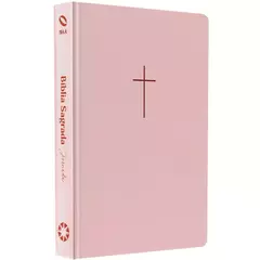 Biblia Sagrada | NAA | Letra Grande | Capa Dura Cruz Rosa Com Espaco para Anotacoes