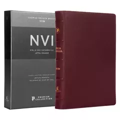 Biblia Sagrada | NVI | Premier Collection | Capa Couro Luxo Vinho