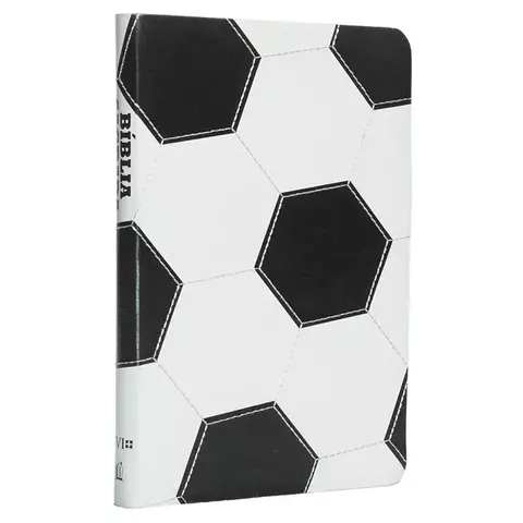 Biblia Sagrada Slim Futebol | NVI | Capa Luxo Couro Soft Preto e Branco - comprar online