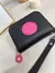 Billetera Olivia Negra con Fucsia 100% cuero vacuno