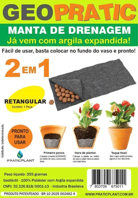 Geopratic manta Retangular drenagem com argila - comprar online