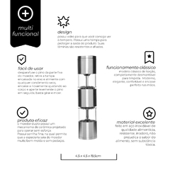 Moedor De Temperos Sal E Pimenta Manual Duplo Aço Inox mimo na internet