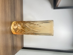Vaso decorativo de vidro redondo 25cm ambar metalizado - comprar online