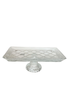 centro de mesa Travessa De Cristal Para Servir Com Pé 33cm na internet
