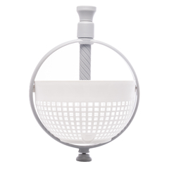 ESCORREDOR E CENTRIFUGA DE PLASTICO PARA SALADAS BRANCO E CINZA 30CM X 21CM X 12CM - MySweet Utilidades & Decoração