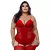 Espartilho Plus Size Bojo Renda E Tule Macler