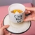 Set De Taza De Ceramica Con Plato Gatito 220ml - Peach