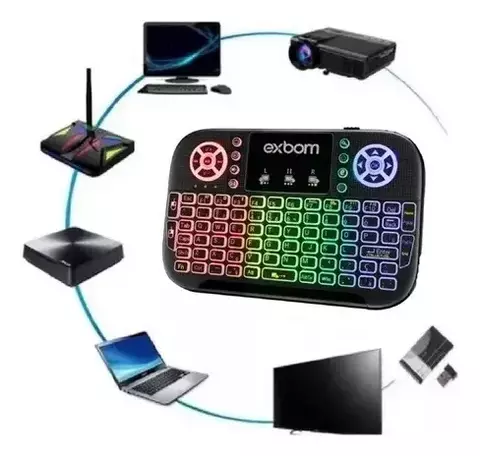 MINI TECLADO SEM FIO BLUETOOTH COM LED - comprar online