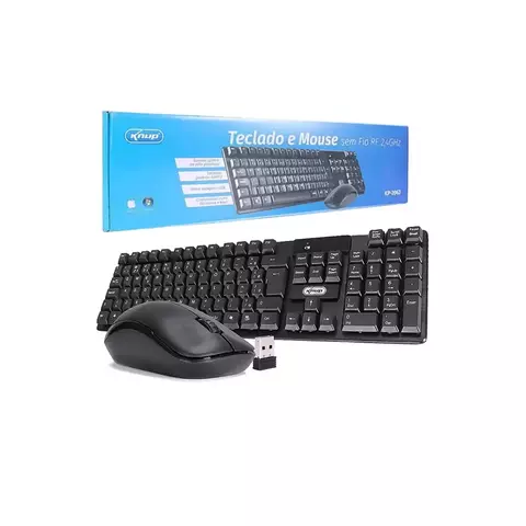 KIT TECLADO E MOUSE SEM FIO KNUP KP-2063