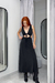 Vestido Midi recortes preto - Algar