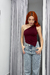 Blusa assimétrica Mari vermelho