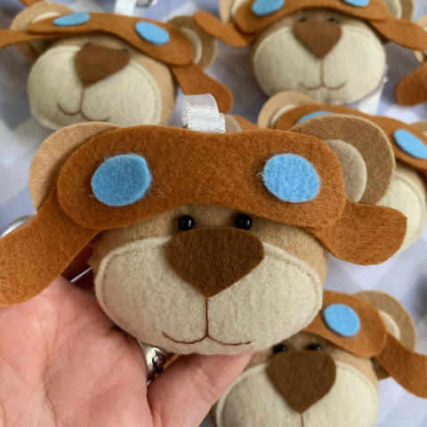 Lembrancinha Chaveiro Ursinho Aviador (10 unidades)