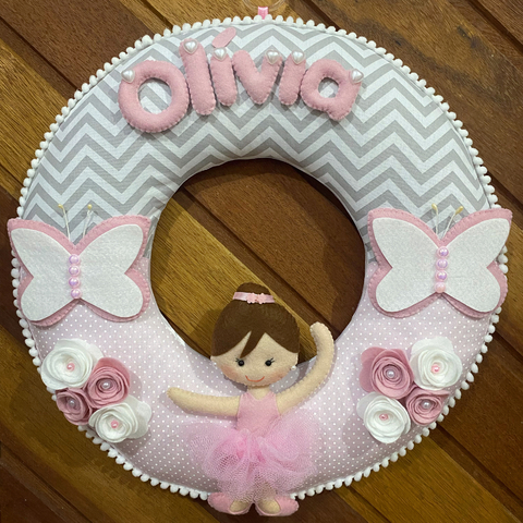 Guirlanda Enfeite de Porta Maternidade Bailarina