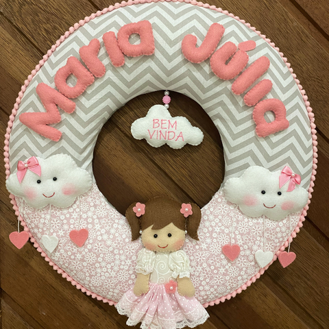 Guirlanda Enfeite de Porta Maternidade Chuvas de Amor