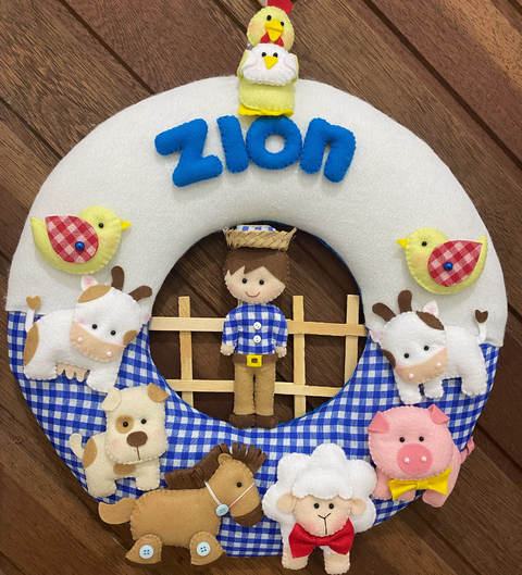 Guirlanda Enfeite de Porta Maternidade Fazendinha