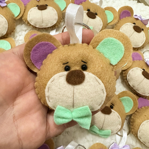 Lembrancinha Chaveiro Ursinho Chá Revelação (10 unidades)