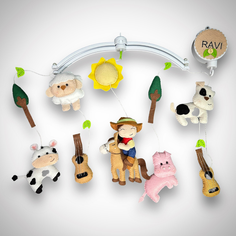 Móbile de Berço Musical Fazendinha