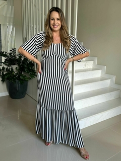 Vestido Midi Nathy Listrado na internet