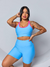 Conjunto Academia Fitness Shorts com Top cruzado