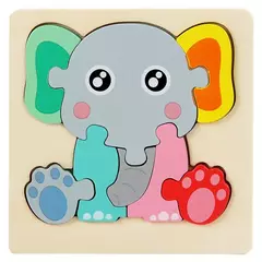 Quebra-cabeça de madeira com animais - comprar online