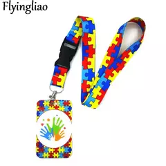 Cordão com porta cartão - Crachá - Autismo