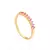 MEIA ALIANÇA BANHADA A OURO 18K COM ZIRCÔNIAS ROSA 511027