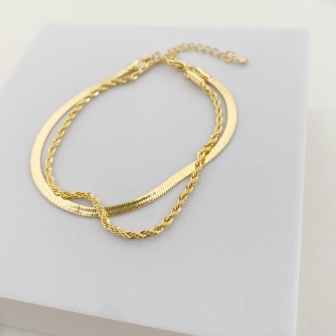 Pulseira Dupla Fita + Fio Baiano