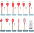 Kit Colheres Silicone 12 Peças C/Suporte Bambu Vermelho na internet