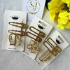 Kit 3 Presilhas de Cabelo Liga de Metal Dourado