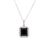 Collar Plateado con Dije Negro