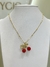 Collar cereza dorado , cadena detalle 