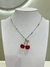 Collar cereza plateada